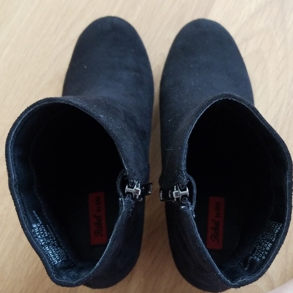 Black Suede Ankle Booties - Picture 6 of 7